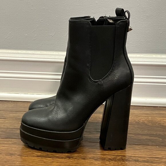 JLo Jennifer Lopez MARGY high platform black heeled bootie boots shoes 6/36.5 - Picture 4 of 10